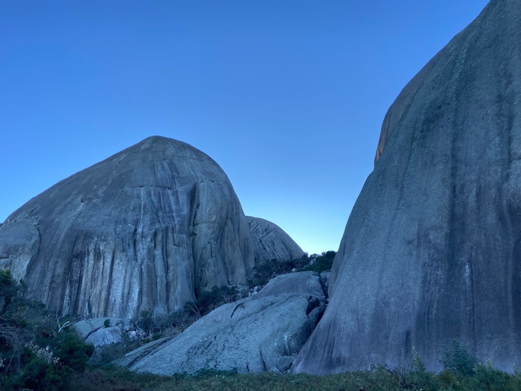 Giant smooth domes of granite rock. 